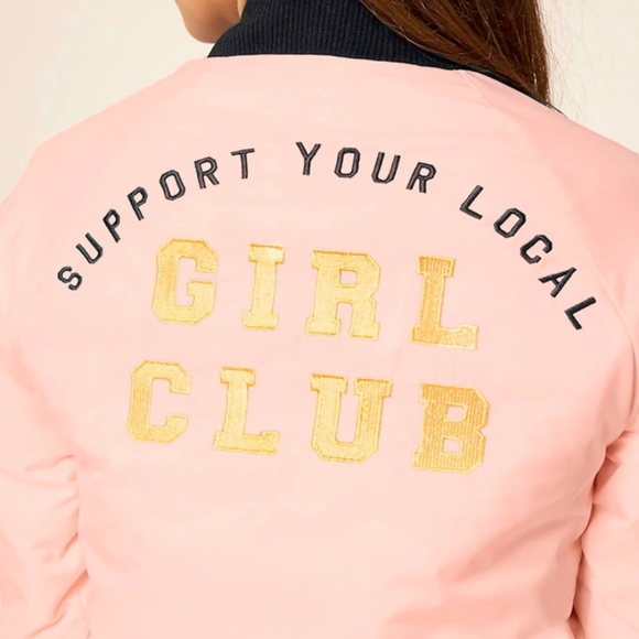 Barbie Pink Bomber Jacket | California Varsity Style Retro 50s Medium - Picture 9 of 11